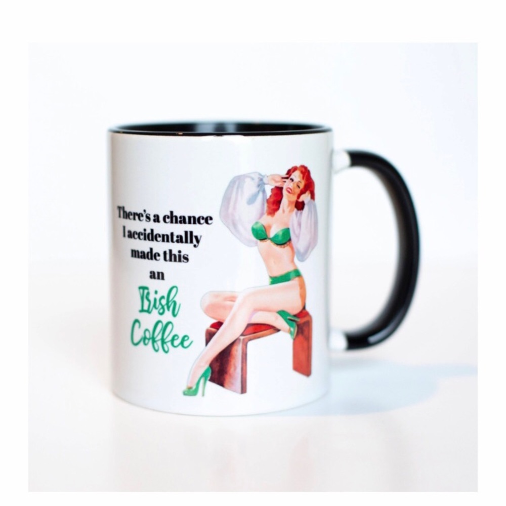 Pin Up Girl Irish Coffee Mug Cup Ceramic New - Picture 2 of 2